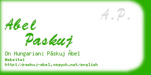 abel paskuj business card